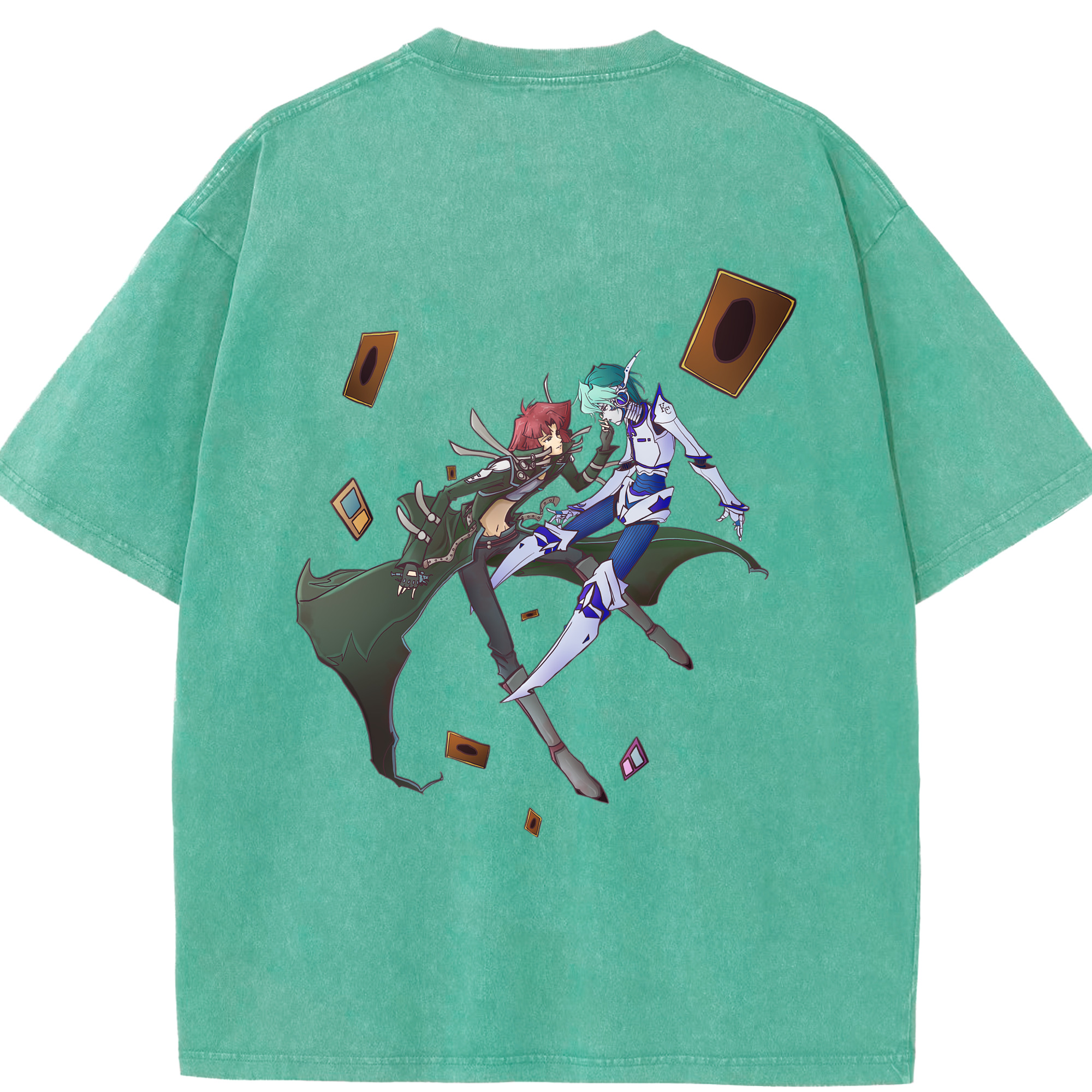 （画像用） 遊☆戯☆王 Yu-Gi-Oh! 綿100% ヴィンテージ風 半袖Tシャツ（背面プリント）